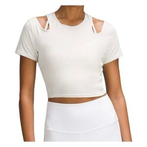 Lululemon Shoulder Cut-out Yoga T-shirt in bone size 4
